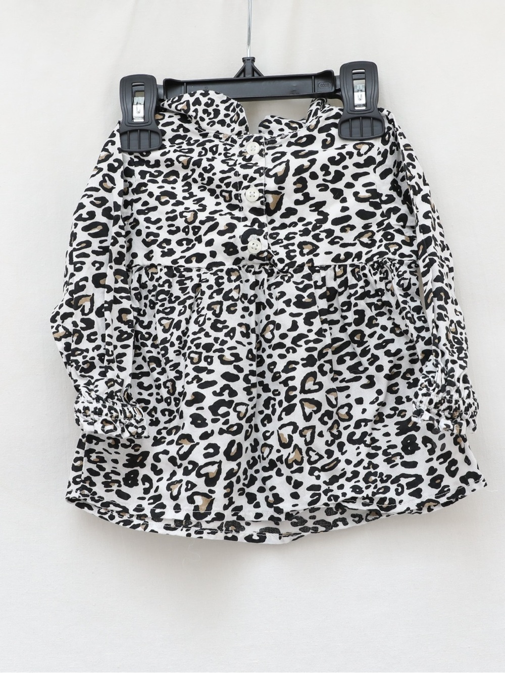 Old Navy baby girl dress 6-12 m infant leopard grey white black new NWOT cotton - Picture 5 of 5